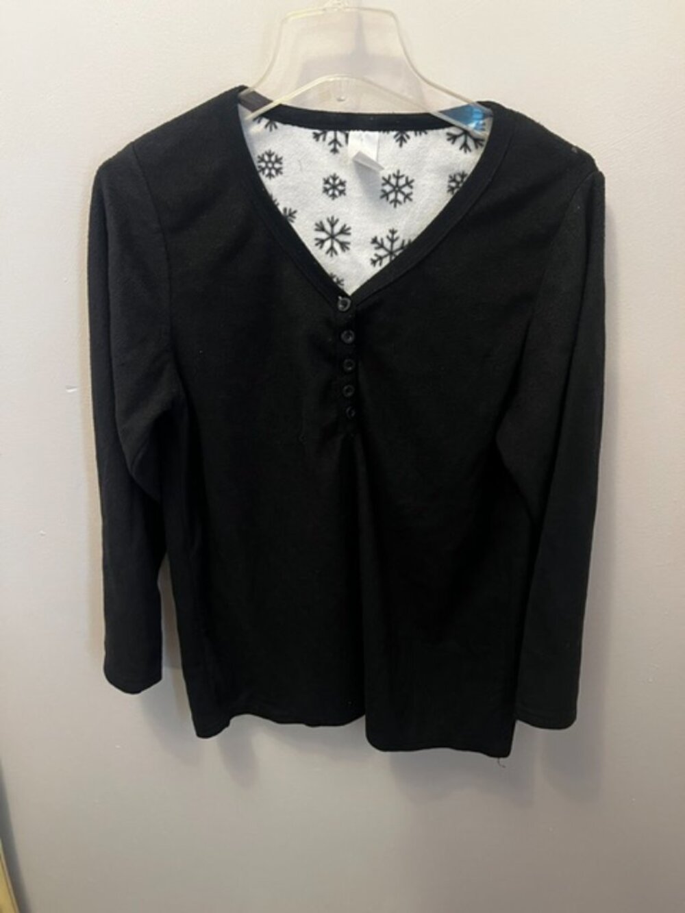 Women's Unbranded Long Sleeve Fleece Shirt. Size L, Black, Soft! Ex Condition!